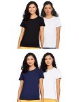 Amazon Brand – Symbol Women’s Regular T-Shirt (Pack of 4) (SYMTEEPO4-A_Multicolor 10 M)