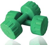 Aurion M-1-GREEN PVC Dumbbells Weights Exercise Barbell for Men & Women, 1 Kg x 2 (Olive Green)
