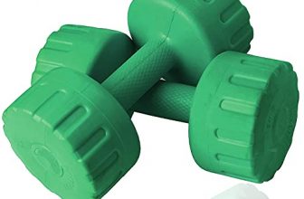 Aurion M-1-GREEN PVC Dumbbells Weights Exercise Barbell for Men & Women, 1 Kg x 2 (Olive Green)