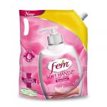 Fem Soft Handz Handwash Sensitive : Kills 99.9% Germs | Enriched with the goodness of Glycerine and Vanilla |1200+ washes liquid soap refill pack – 1500ml