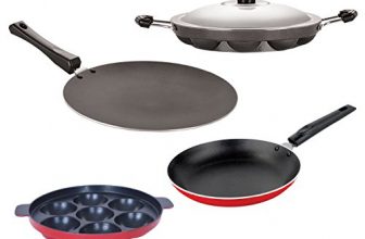 Nirlon Scratch Resistance 4 Piece Non-Stick Aluminium Kitchen Cooking Combo Essential Item Set Ofer, CT12_TP_AP(7)_AP(12)