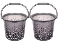 Kuber Industries Tinted Print Plastic Bucket for Home/Kitchen/Office/with Handle, 24 Litre Pack of 2 (Black)-46KM0346