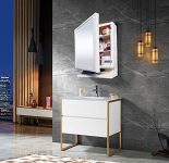 Happer Premium Multipurpose Wall Mounted Storage Cabinet with Mirror (White)