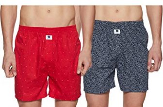 Amazon Brand – Symbol Men’s Printed Cotton Boxers (Pack of 2)(SYMBXPO2-50_Red & Navy_S)