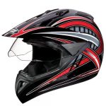 Studds Motocross D2 Off Road Full Face Helmet With Visor (Black and Red, XL)
