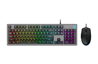 HP KM300F Wired Gaming Keyboard & Mouse Combo, Membrane Backlit,26 Keys Anti-Ghosting, 3 LED Indicators & 3D 6K USB Mouse with 6400DPI,Six-Speed Cyclic Resolution Switching,3 Years Warranty(8AA01AA)