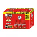 Mortein Insta5 Mosquito Repellent Liquid Refill – 45ml x 6 (Buy 4 Get 2 Free) | 100% Protection from Dengue Mosquitoes