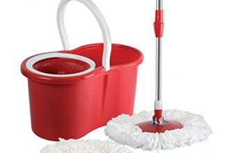 Kleeno By Cello Cyclone Spin Mop With Extendable Handles & Extra Refill, Red