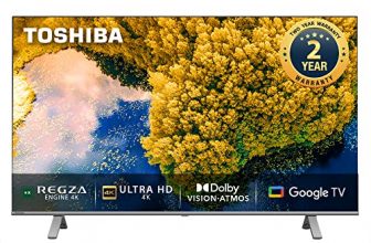 Toshiba 139 Cm (55 Inches) Bezelless Series 4K Ultra Hd Smart Led Google Tv 55C350Lp (Black)