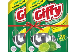 Giffy Green Lime & Active Salt Concentrated Dish Wash Gel By Wipro, 900 Ml (Pack Of 2)