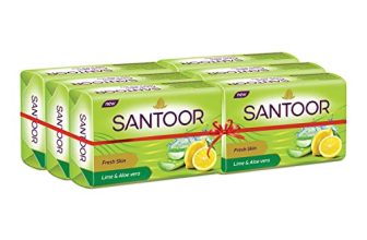 Santoor Aloe Fresh Soap, 125 G (Pack Of 6)
