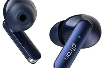 Ptron Bassbuds Duo In Ear Earbuds With 32Hrs Total Playtime, Bluetooth 5.1 Wireless, Stereo Audio, Touch Control Tws, With Mic, Type-C Fast Charging, Ipx4 & Voice Assistance (Blue)
