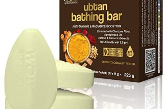 Wow Skin Science Ubtan Bathing Bar – With Sandalwood Oil, Saffron & Turmeric Extract – Super Value Pack Of 3 – Skin-Friendly With 5.5 Ph – No Artificial Color, Parabens, Mineral Oil, Phthalates, Sulphate – 225G (75G X 3)