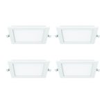 Polycab 18W Led Panel Light Scintillate Edge Slim Square Smart Offers Bright Lumination Long Lifespan No Harmful Radiation (Cool White, 6500K, 4 Pcs, Cut Out: 7.79 Inches)