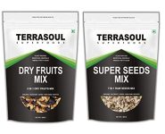 Terrasoul Superfoods Combo Of Dry Fruit Mix & Super Seeds Mix, Seeds For Eating, Mix Seeds, Diet Snacks – Healthy Diet Snacks 7 In 1 Raw Seeds Mix & 5 In 1 Dry Fruit Mix(400+400Gm) Pack Of 2