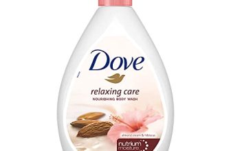 Dove Relaxing Almond Cream Body Wash With Hibiscus Pump Bottle, Soft & Sweet Scent, Moisturizing Shower Gel With Naturally Derived Ingredients, Gentle Body Cleanser For Nourished & Smooth Skin, 1L