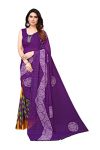 Yashika Womens Printed Georgette Saree Without Blouse Piece(Rosemarry Purple_Free Size)