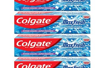 Colgate Maxfresh 600G (150G X 4, Pack Of 4) Breath Freshener Toothpaste, , Peppermint Ice, Blue Gel Paste With Menthol, Cooling Crystals Controls Bad Breath