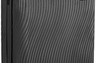 Amazon Brand – Solimo Ripple Hardside Trolley, Black, 55 Cm