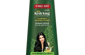 Kesh King Emami No Paraben & No Silicon With The Goodness Of Milk Protein And 21 Ayurvedic Herbs Damage Repair Shampoo For Dry And Frizzy Hair (600 Ml)