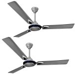Longway Brezza 1200 Mm (48″) Anti-Dust, 400 Rpm, High Speed 3 Blade Ceiling Fan (Silver Blue,Pack Of 2)