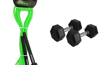 Cockatoo, Skipping Rope; Jump Rope (Green)&Cockatoo Rubber Coated Professional Hex Dumbbells (Pack Of Two) ; Hex Dumbbells (10 Kg(Each))