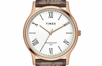 Timex Men’S Analog White Dial Coloured Quartz Watch, Round Dial Rose Gold Stainless Steel Case – Twntg0900