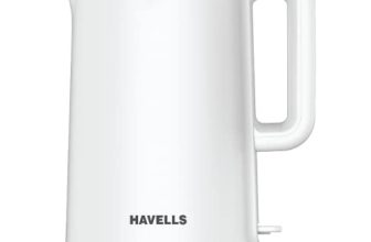 Havells Caro 1.5 Litre Double Wall, 304 Stainless Steel Inner Body, Cool Touch Outer Body, Wider Mouth, 2 Year Warranty (White, 1250 Watt)