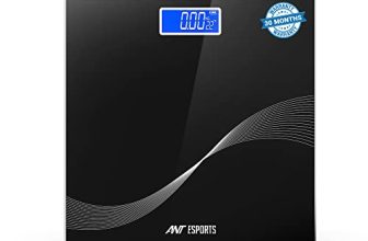 Ant Esports Flora Wave Digital Weighing Scale, Highly Accurate Digital Bathroom Body Scale, Precisely Measures Weight Up To 180Kg – Black