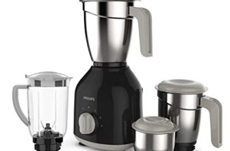 Philips Hl7759/00 Mixer Grinder, 750W Turbo Motor, 4 Jars (Black), Quick Cool Ventilation For Longer Motor Life