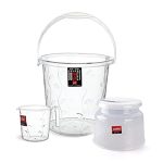 Cello Petal Bathroom Set Of 3 Pcs, Small, Transparent