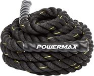 Powermax Fitness Rb-9M Gym Battle Rope With Protective Hand Grip For Strenghth Training Exercise And Home Gym Workout