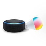 Echo Dot (Black) Combo With Wipro 9W Smart Color Bulb – Smart Home Starter Kit