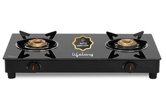 Lifelong Llgs912 Automatic Ignition 2 Burner Gas Stove With 6Mm Toughened Glass Top, Automatic Ignition (Doorstep Service, 1 Year Warranty, Black) – Auto Ignition