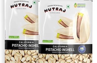 Nutraj California Roasted & Salted Inshell Pistachios 500G (250G X 2) | Salted Pista | Crunchy & Healthy | Healthy Snacks | Dry Fruits & Nuts | Rich In Vitamin & Minerals | Withshell Pistachio
