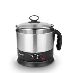 Pigeon Kessel Multipurpose Kettle (12173) 1.2 Litres With Stainless Steel Body, Used For Boiling Water And Milk, Tea, Coffee, Oats, Noodles, Soup Etc. 600 Watt (Black & Silver)