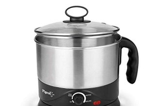 Pigeon Kessel Multipurpose Kettle (12173) 1.2 Litres With Stainless Steel Body, Used For Boiling Water And Milk, Tea, Coffee, Oats, Noodles, Soup Etc. 600 Watt (Black & Silver)
