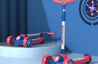 Staranddaisy Glider Scooter For Kids 6-12 Years / 3 Wheel Skating Scooter Boys & Girls With Pu Light Up Led Wheels, 5 Level Adjustable Height And Easy To Fold (Red & Blue)