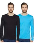 Symbol Men’S Solid Regular T-Shirt (Pack Of 2) (Ss19Mntee04-3_Black & Blue Lagoon_Xl)