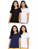 Amazon Brand – Symbol Women’s Regular T-Shirt (Pack of 4) (SYMTEEPO4-A_Multicolor 10 M)