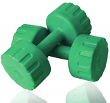 Aurion M-1-GREEN PVC Dumbbells Weights Exercise Barbell for Men & Women, 1 Kg x 2 (Olive Green)