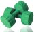 Aurion M-1-GREEN PVC Dumbbells Weights Exercise Barbell for Men & Women, 1 Kg x 2 (Olive Green)