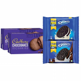 Cadbury Biscuits Combo (Oreo Vanilla,300g, Oreo Chocolate,300g & Chocobake Cookies,150g (Pack of 2))