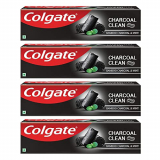Colgate Charcoal Clean Black Gel Toothpaste, Pack of 480g (120g X 4) Deep Clean Colgate Toothpaste With Bamboo Charcoal & Wintergreen Mint For Plaque Removal, Deep Clean & Tingling Fresh Mouth Experience
