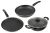 Cresta Aluminium 3 Piece Cookware Set with Lid (Gas Stove Compatible), Sparkle Black