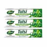 Dabur Herb’l Tulsi – Anti Bacterial Toothpaste with No added Fluoride and Parabens- 200 g (Pack of 3)