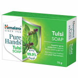 Himalaya Pure Hands Tulsi Soap, Superior Germ Protection, Grad 1 Soap 7% TFM, 75 g, Pack of 6