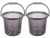 Kuber Industries Tinted Print Plastic Bucket for Home/Kitchen/Office/with Handle, 24 Litre Pack of 2 (Black)-46KM0346