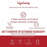 Lifelong LLGS44 Glass Top Gas Stove, 4 Burner Gas Stove, Black (ISI Certified, Brass Burners, 5 years warranty)