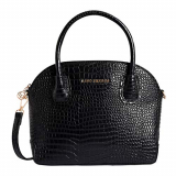 Lino Perros Black Faux Leather Handbag (Black)
